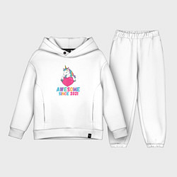 Детский костюм оверсайз Единорог 2021, цвет: белый
