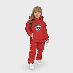 Детский костюм оверсайз Панда-хипстер, цвет: красный — фото 2