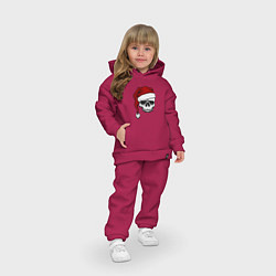 Детский костюм оверсайз Рождественский Череп, цвет: маджента — фото 2