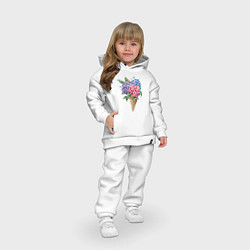 Детский костюм оверсайз Букет цветов в рожке, цвет: белый — фото 2