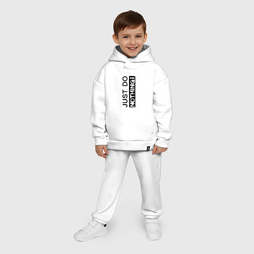 Детский костюм оверсайз Just do nothing / Белый – фото 4