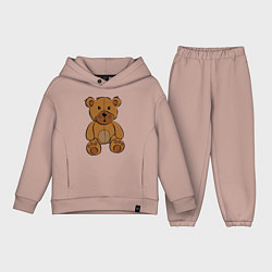 Детский костюм оверсайз Плюшевый медведь, цвет: пыльно-розовый