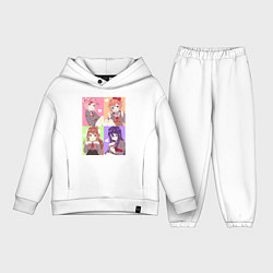 Детский костюм оверсайз Girls Doki Doki коллаж, цвет: белый