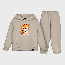Детский костюм оверсайз Little Tiger, цвет: миндальный