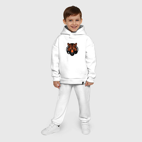 Детский костюм оверсайз Bad Tiger / Белый – фото 4