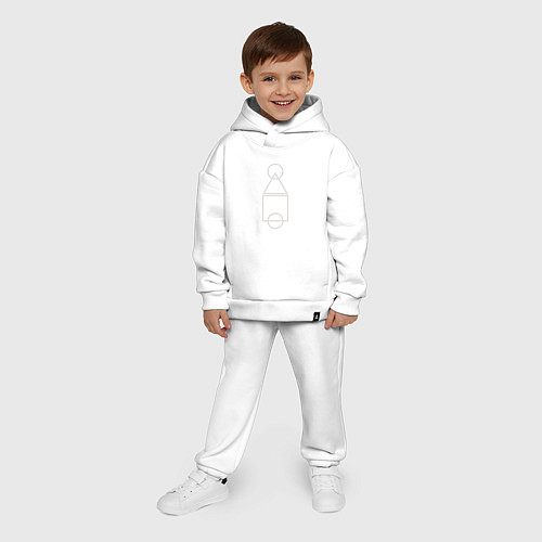 Детский костюм оверсайз Игра в кальмара: схема / Белый – фото 4