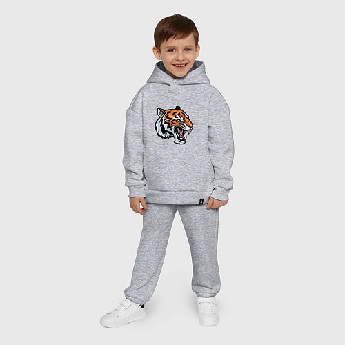 Детский костюм оверсайз Face Tiger / Меланж – фото 4