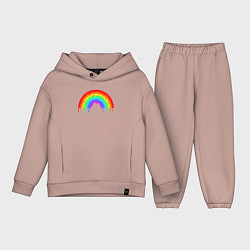 Детский костюм оверсайз Colors of rainbow, цвет: пыльно-розовый