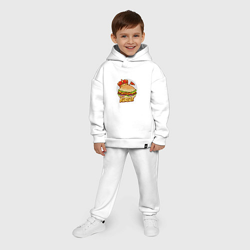 Детский костюм оверсайз Королевский бургер / Белый – фото 4