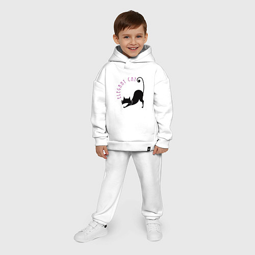 Детский костюм оверсайз Кошка и потягушки / Белый – фото 4