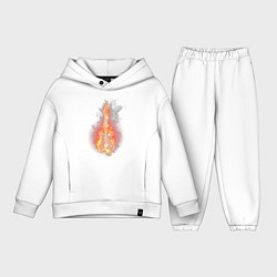 Детский костюм оверсайз Burning guitar, цвет: белый