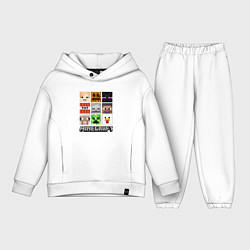 Детский костюм оверсайз МИР МАЙНКРАФТА, КУБИКИ, цвет: белый