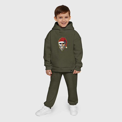 Детский костюм оверсайз Santa Skull / Хаки – фото 4