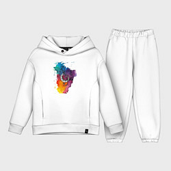 Детский костюм оверсайз Акварель - скрипичный ключ, цвет: белый