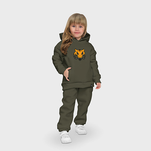 Детский костюм оверсайз Тигр логотип / Хаки – фото 3