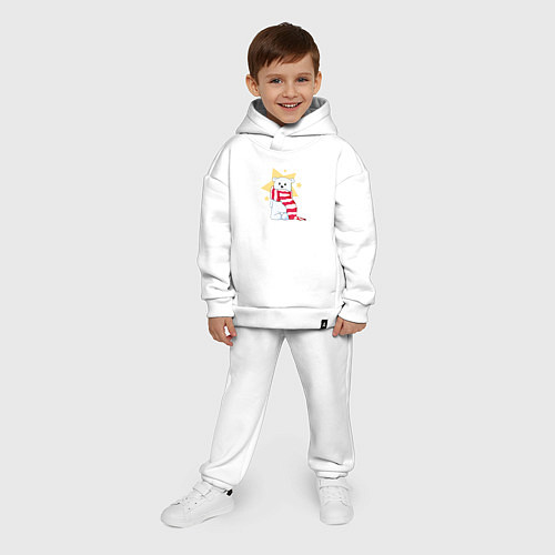Детский костюм оверсайз Звездный малыш медведь / Белый – фото 4