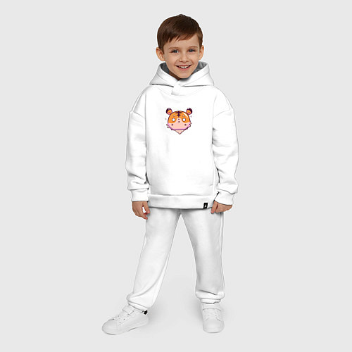 Детский костюм оверсайз Завороженный тигр / Белый – фото 4