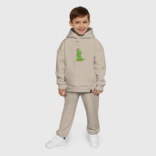 Детский костюм оверсайз Tree Rex Christmas / Миндальный – фото 4