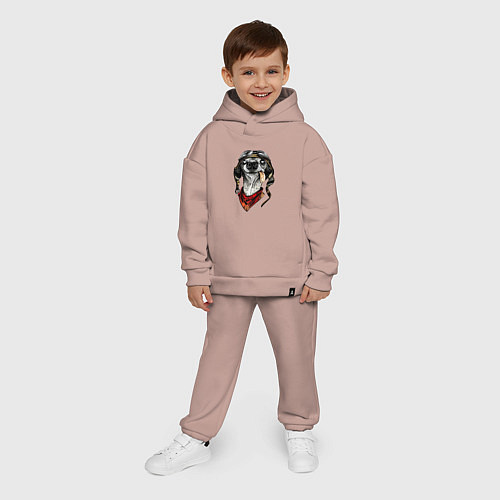 Детский костюм оверсайз Biker dog / Пыльно-розовый – фото 4