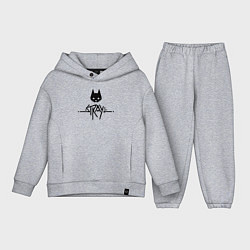 Детский костюм оверсайз Stray: Black Logo, цвет: меланж
