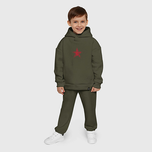 Детский костюм оверсайз Красная звезда полутон / Хаки – фото 4
