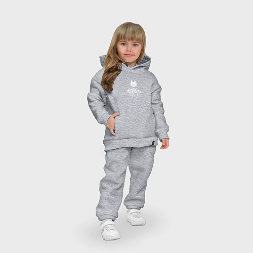 Детский костюм оверсайз Stray: White Logo / Меланж – фото 3