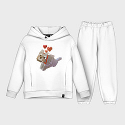 Детский костюм оверсайз Майнкрафт - милая собачка, цвет: белый