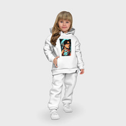 Детский костюм оверсайз Леви Аккерман Портрет Атака Титанов, цвет: белый — фото 2