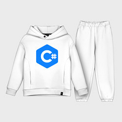 Детский костюм оверсайз Язык программирования C Sharp, цвет: белый