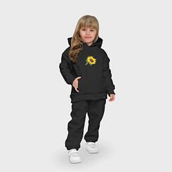 Детский костюм оверсайз Бабочка на цветке подсолнуха, цвет: черный — фото 2