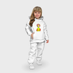 Детский костюм оверсайз Гомер - бог пончиков, цвет: белый — фото 2