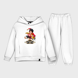 Детский костюм оверсайз One Piece Monkey Большой Куш Манки, цвет: белый