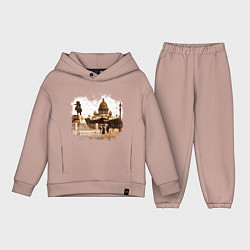 Детский костюм оверсайз Санкт-Петербург Ретро Питер, цвет: пыльно-розовый