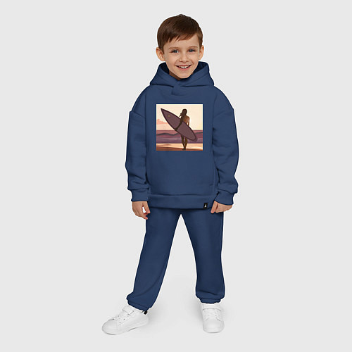 Детский костюм оверсайз Девушка-серфер / Тёмно-синий – фото 4