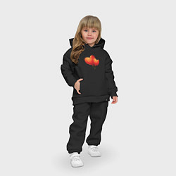 Детский костюм оверсайз Воздушные Сердца Любовные Шары, цвет: черный — фото 2