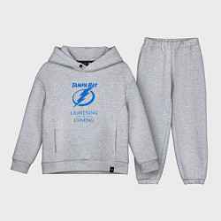 Детский костюм оверсайз Tampa Bay Lightning is coming, Тампа Бэй Лайтнинг, цвет: меланж