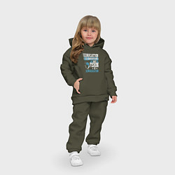 Детский костюм оверсайз Образование важно, но рыбалка важнее, цвет: хаки — фото 2