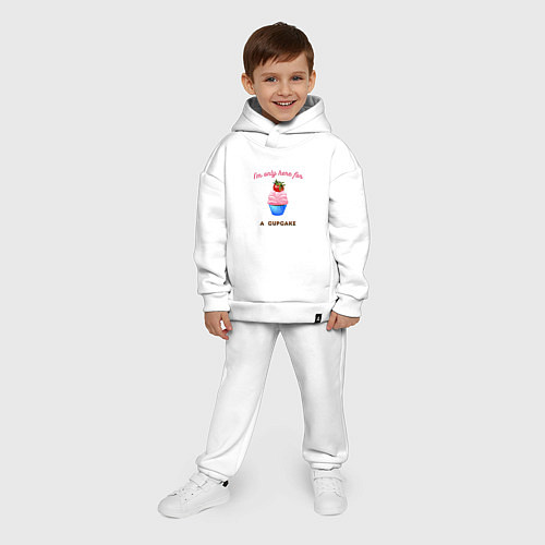 Детский костюм оверсайз Im just here for a cupcake / Белый – фото 4