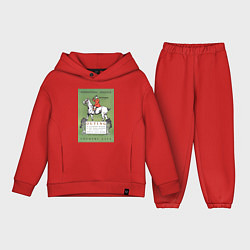 Детский костюм оверсайз Outing Винтажная обложка журнала, цвет: красный