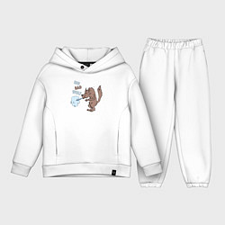 Детский костюм оверсайз Большой злой волк из сказки Три Поросенка, цвет: белый