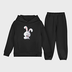 Детский костюм оверсайз Свирепый пушистый зайчара Ferocious fluffy hare, цвет: черный