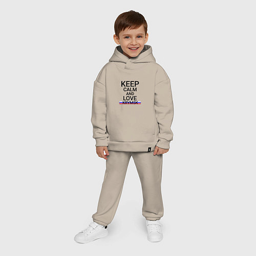 Детский костюм оверсайз Keep calm Krymsk Крымск / Миндальный – фото 4