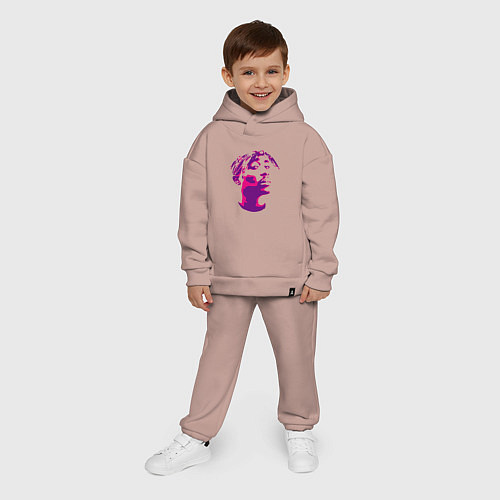 Детский костюм оверсайз 2pac in pink / Пыльно-розовый – фото 4