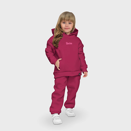 Детский костюм оверсайз Barbie mini logo / Маджента – фото 3