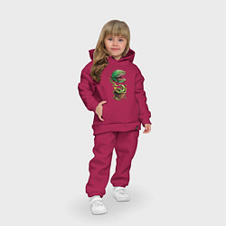 Детский костюм оверсайз Plant - Piranha, цвет: маджента — фото 2