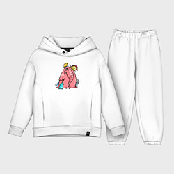 Детский костюм оверсайз Розовая слоника со слонятами