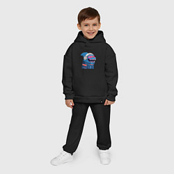 Детский костюм оверсайз Борзый кульный акулёныш, цвет: черный — фото 2