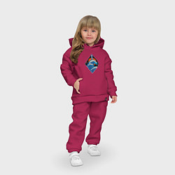 Детский костюм оверсайз Шторм на закате, цвет: маджента — фото 2