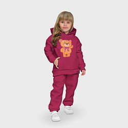 Детский костюм оверсайз Милый плюшевый медвеженок, цвет: маджента — фото 2