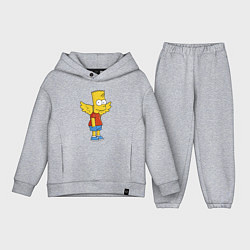 Детский костюм оверсайз Барт Симпсон - единорог, цвет: меланж